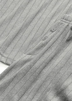 bonprix bonprix Ropa Para Dormir>Pijama de suave punto pointelle Gris claro jaspeado