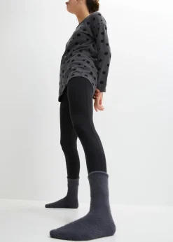 bonprix bonprix Ropa Para Dormir>Pijama holgado con leggings Pizarra + negro