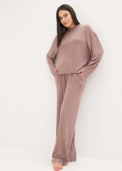 Mujer bonprix bonprix Pijama holgado de punto suave de canalé