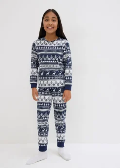 bonprix bonprix Niño·Pijamas|Niña·Pijamas>Pijama infantil de algodón orgánico puro (2 piezas) azul almirante-blanco