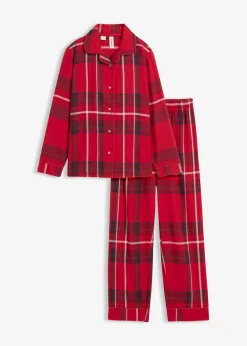 bonprix bonprix Niño·Pijamas|Niña·Pijamas>Pijama infantil de franela de algodón suave rojo oscuro a cuadros