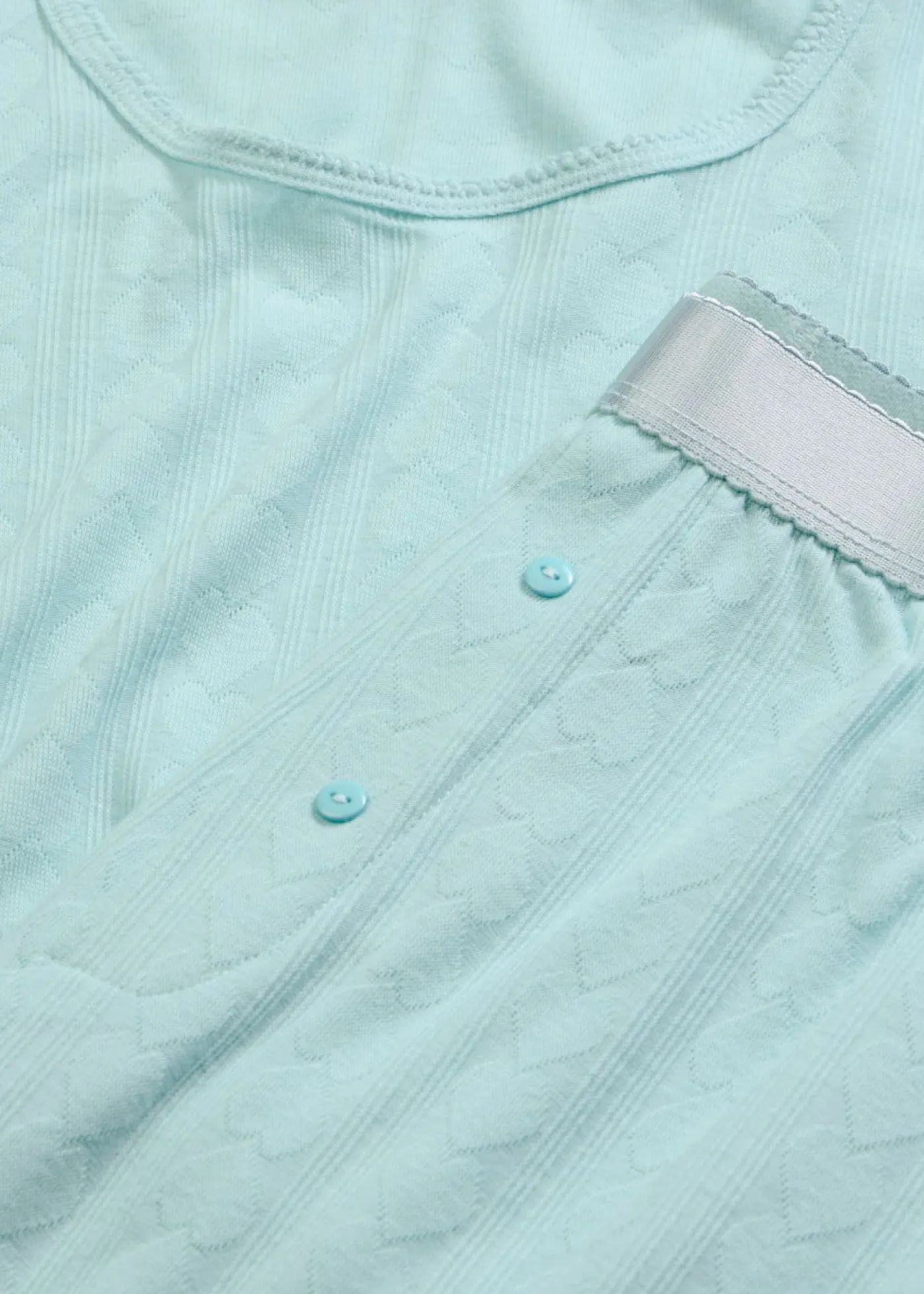 bonprix bonprix Ropa Para Dormir>Pijama ligero con estampado de corazones Turquesa pastel