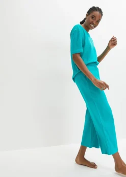 bonprix bonprix Básicos|Ropa Para Dormir>Pijama loungewear de canalé con culotte Esmeralda