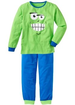bonprix bonprix Niño·Pijamas>Pijama (2 piezas) Verde chillón estampado-azul