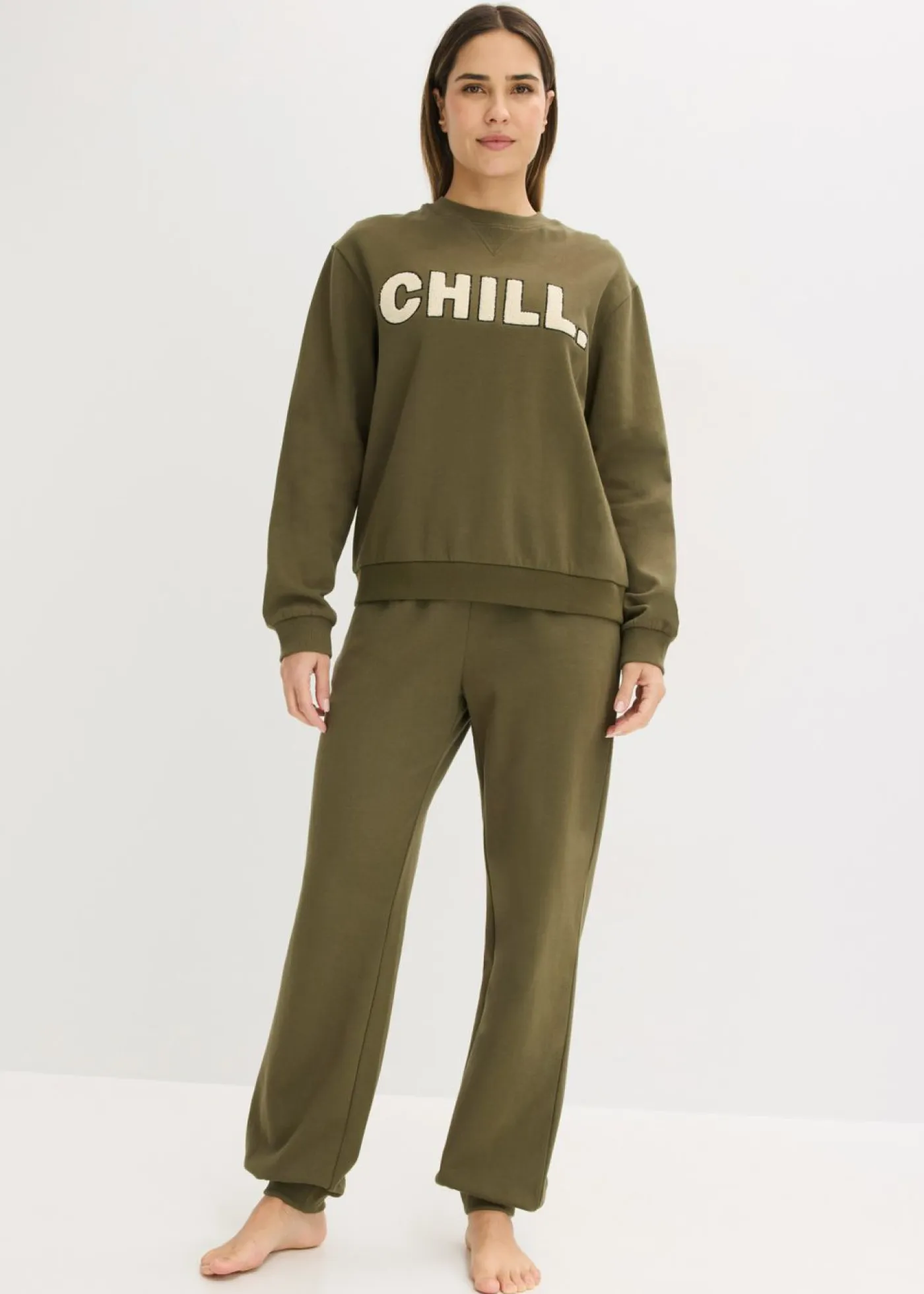 bonprix bonprix Homewear|Ropa Para Dormir>Pijama tipo chándal Verde oliva oscuro