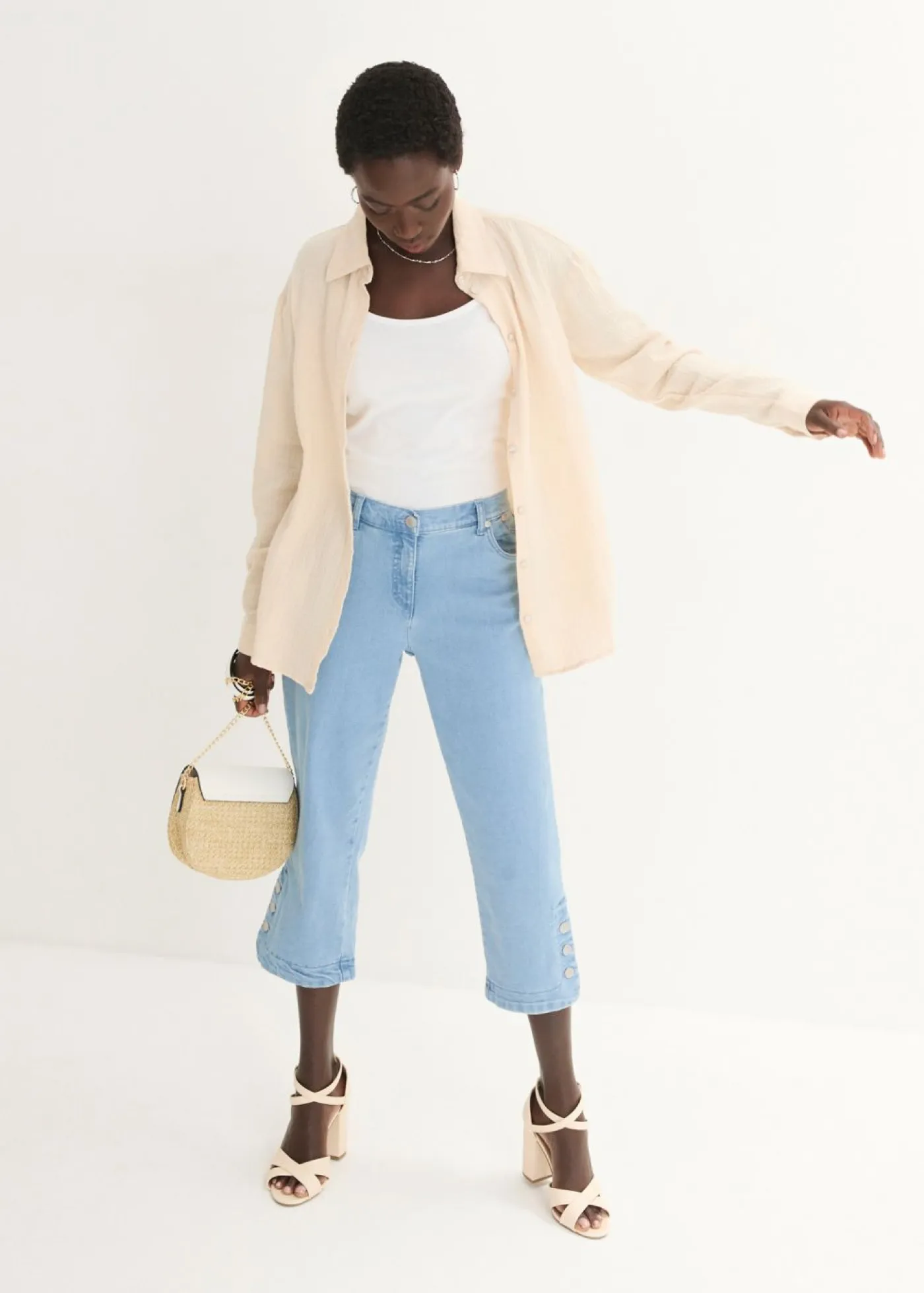 bonprix bonprix Vaqueros>Pirata vaquero azul blanqueado