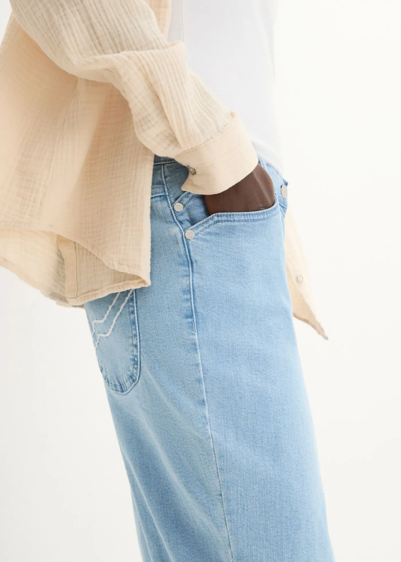 bonprix bonprix Vaqueros>Pirata vaquero azul blanqueado