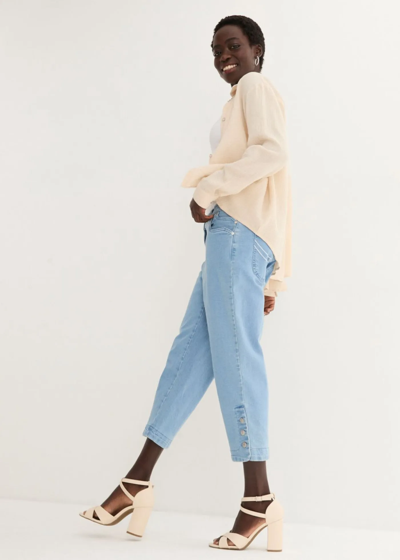 bonprix bonprix Vaqueros>Pirata vaquero azul blanqueado