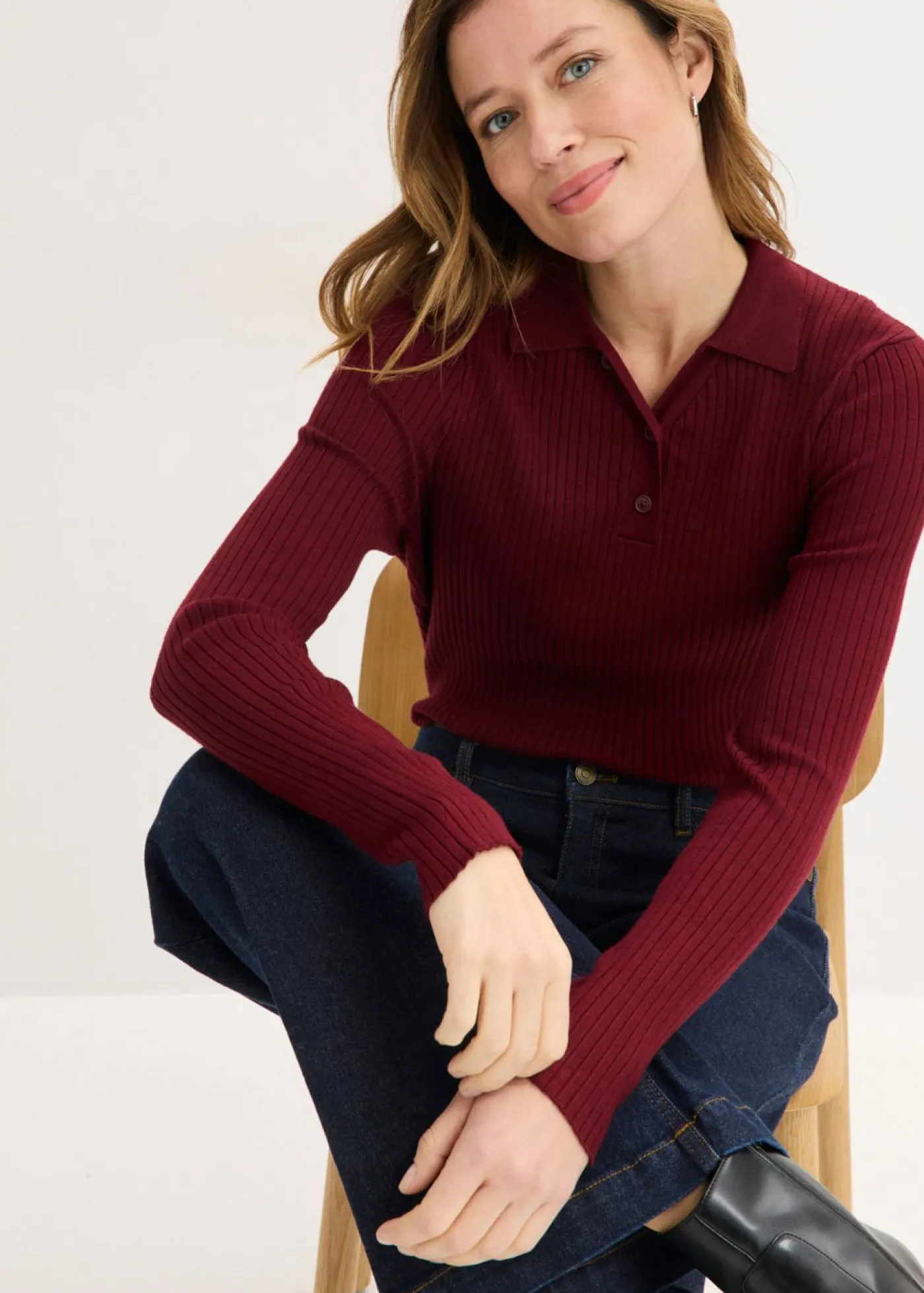 bonprix bonprix Jerséis|Ropa De Punto>Polo Rojo rubí