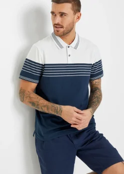 bonprix bonprix Camisetas Y Polos>Polo blanco/azul marino rayas horizontales