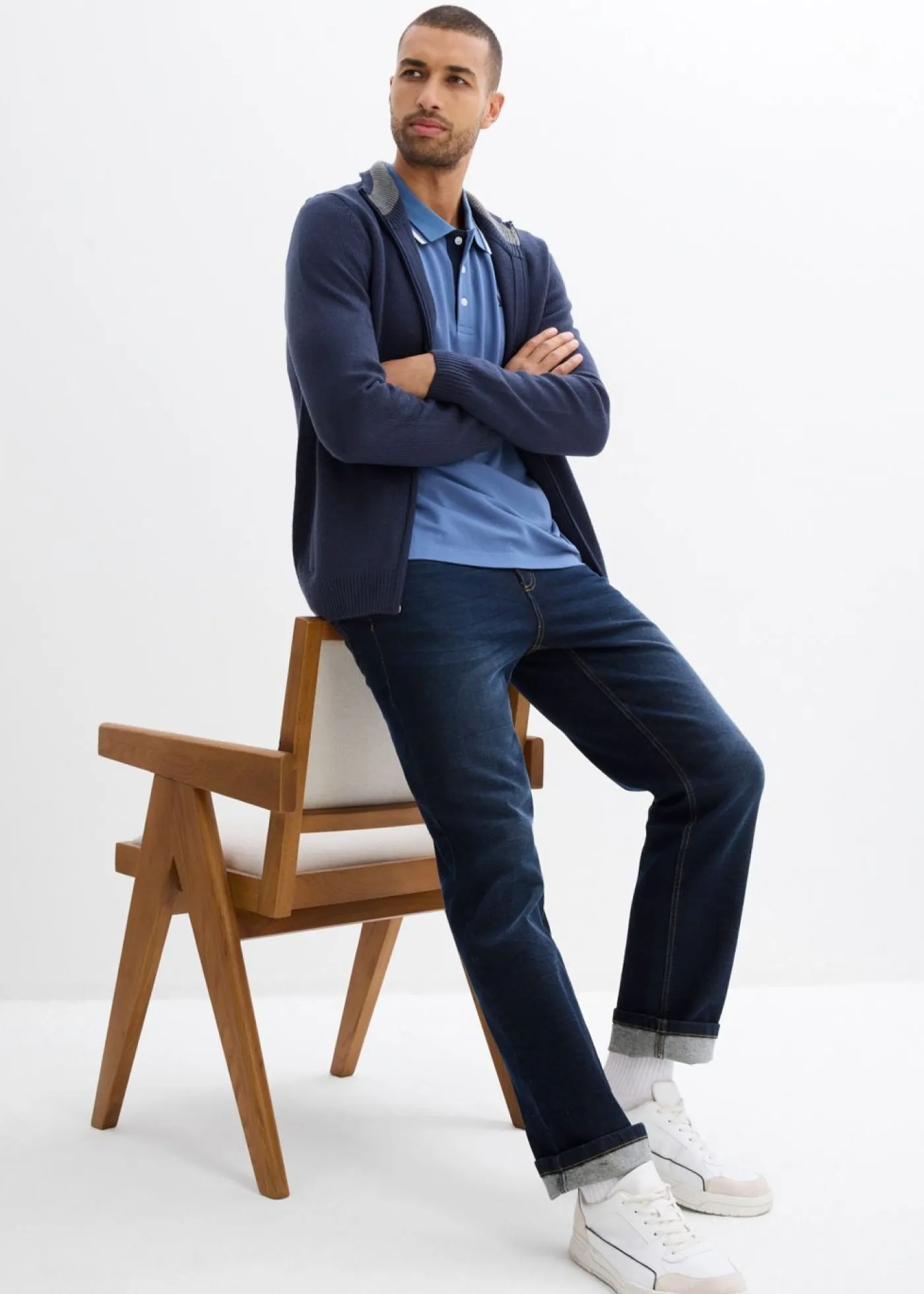 bonprix bonprix Camisetas Y Polos>Polo de algodón orgánico puro (2 unidades) Denim/azul marino