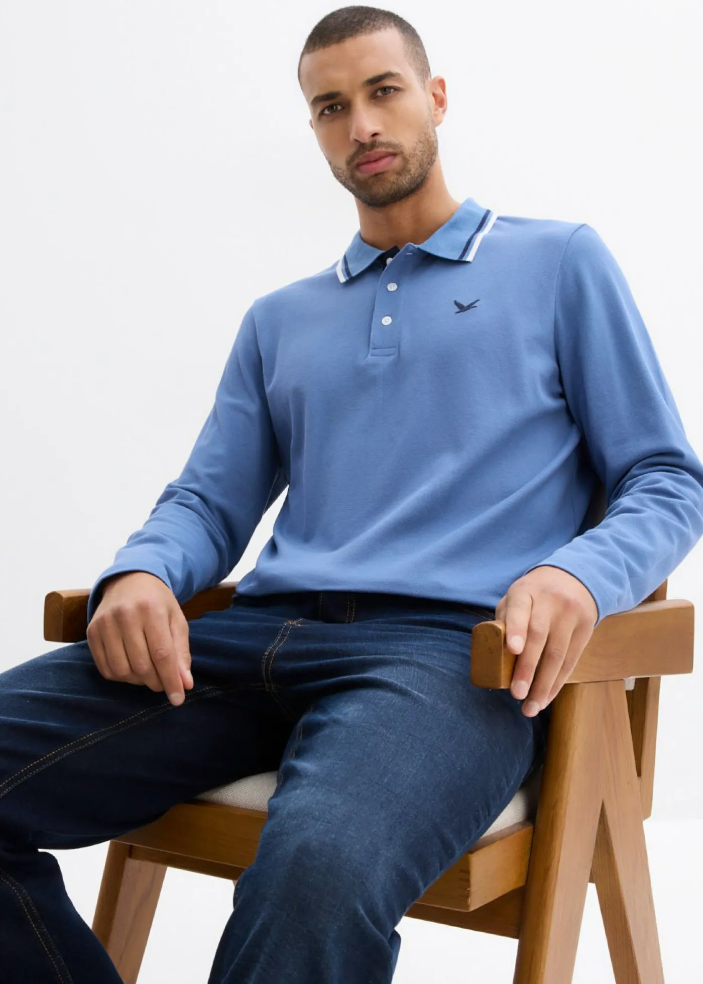 bonprix bonprix Camisetas Y Polos>Polo de algodón orgánico puro (2 unidades) Denim/azul marino