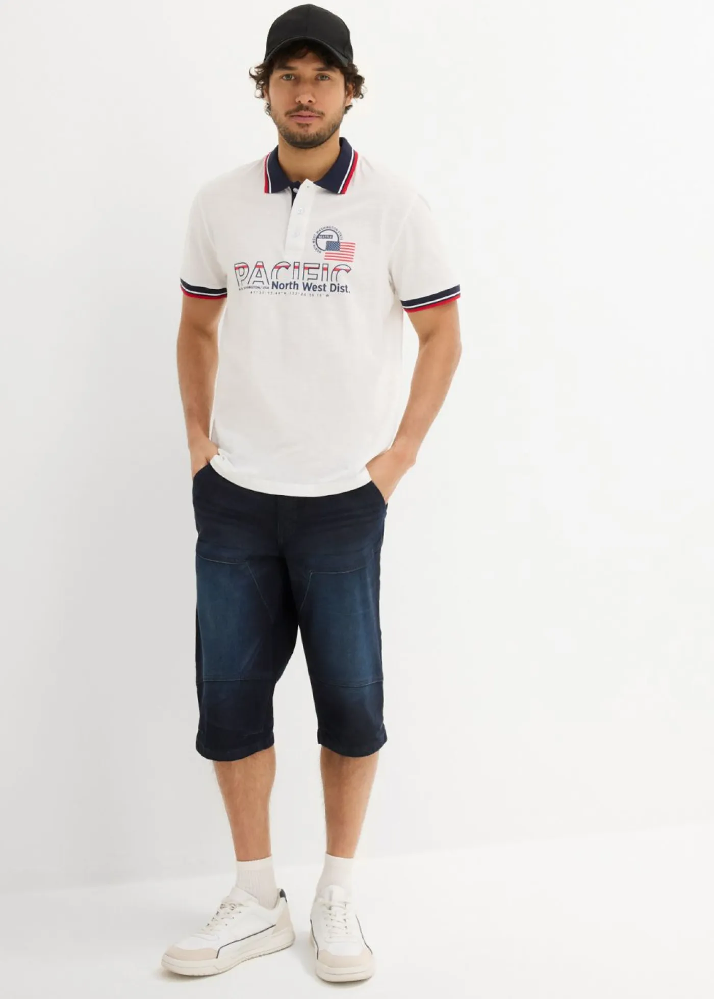 bonprix bonprix Camisetas Y Polos>Polo de manga corta de algodón orgánico puro (2 unidades) azul marino+blanco