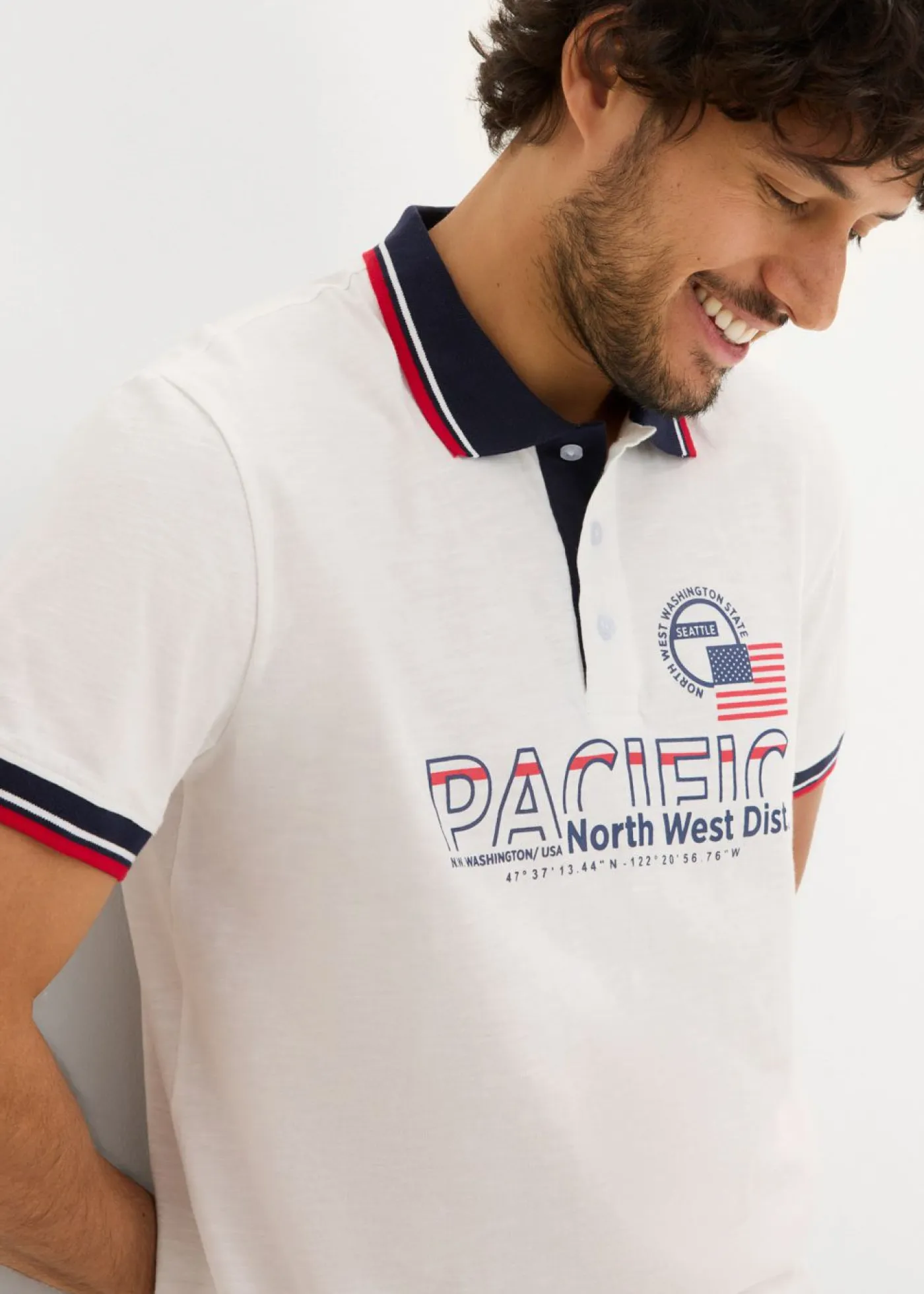 bonprix bonprix Camisetas Y Polos>Polo de manga corta de algodón orgánico puro (2 unidades) azul marino+blanco