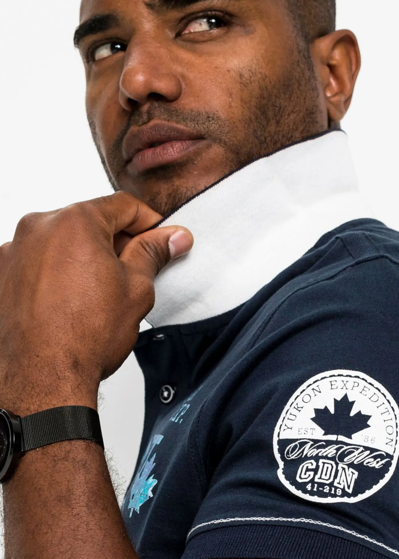 bonprix bonprix Camisetas Y Polos>Polo de manga corta de punto Azul marino estampado