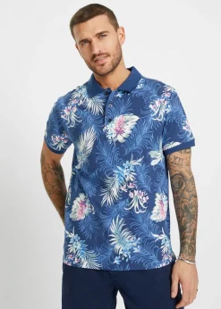 bonprix bonprix Camisetas Y Polos>Polo de manga corta de punto de algodón orgánico puro Azul marino