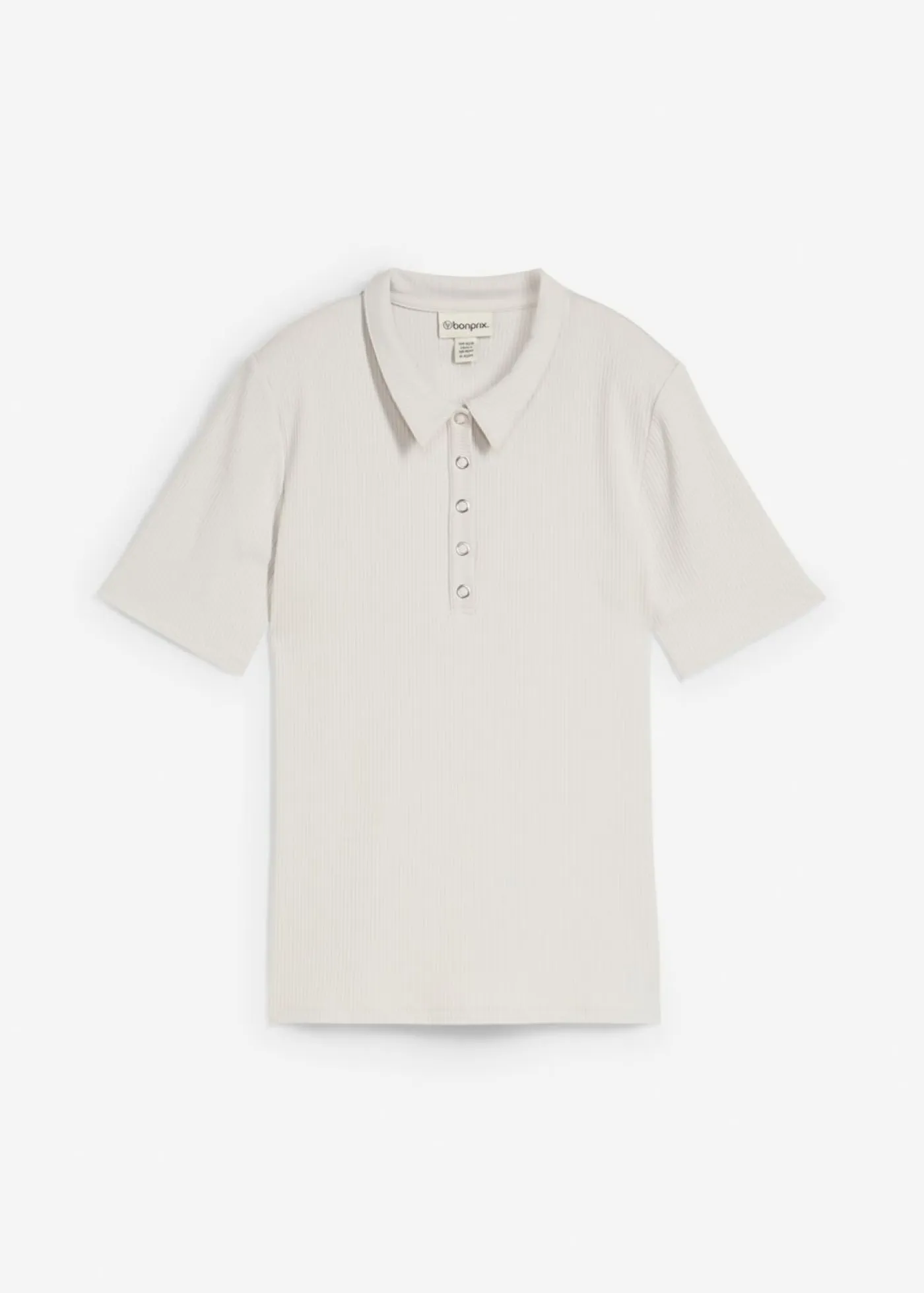 bonprix bonprix Camisetas>Polo de mezcla de viscosa plata jaspeado
