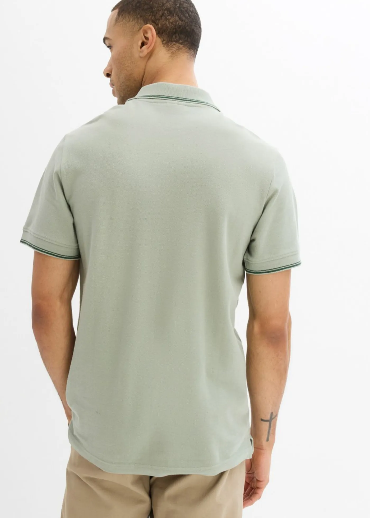 Hombre bonprix bonprix Polo de piqué con cremallera, de algodón puro