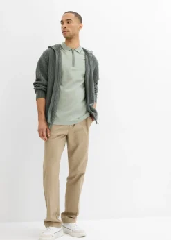 Hombre bonprix bonprix Polo de piqué con cremallera, de algodón puro