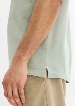 Hombre bonprix bonprix Polo de piqué con cremallera, de algodón puro