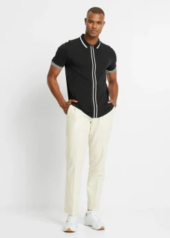 Hombre bonprix bonprix Polo de piqué con cremallera, de algodón puro