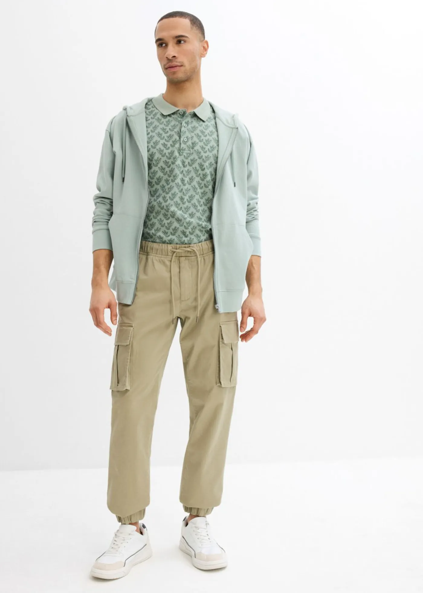 bonprix bonprix Camisetas Y Polos>Polo de piqué de algodón ecológico puro verde ahumado