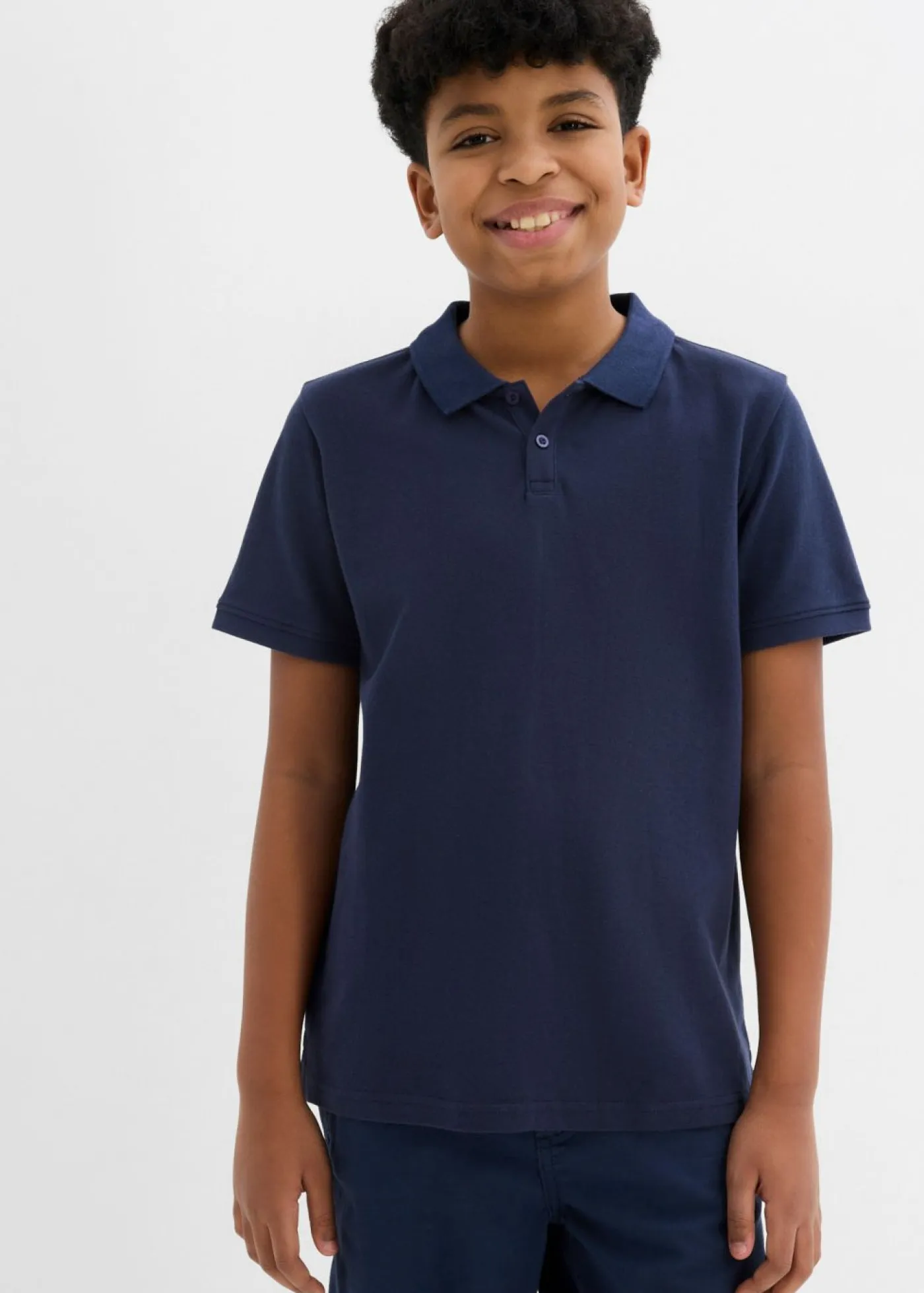 bonprix bonprix Ropa 9 A 16 Años·Camisetas>Polo de piqué de algodón puro Azul marino