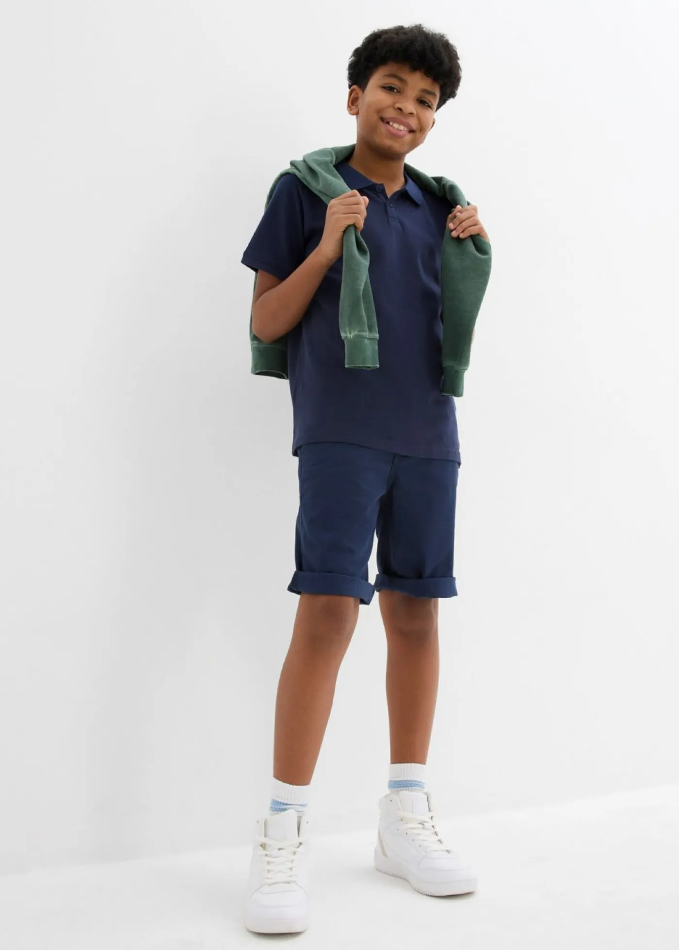 bonprix bonprix Ropa 9 A 16 Años·Camisetas>Polo de piqué de algodón puro Azul marino