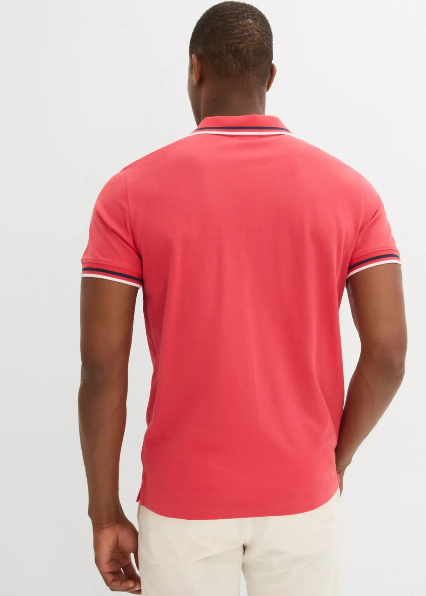 bonprix bonprix Camisetas Y Polos>Polo de piqué de algodón puro (2 unidades) Azul ahumado + rojo coral