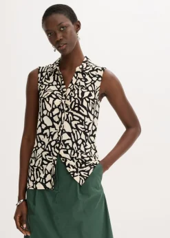 Mujer bonprix bonprix Polo sin mangas con fruncido