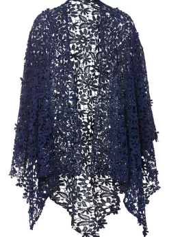 bonprix bpc bonprix collection Ponchos|Jerséis>Poncho veraniego Azul marino