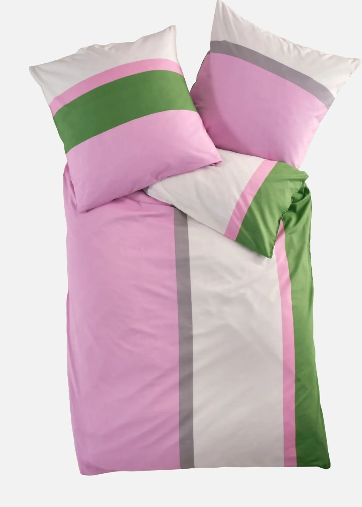 bonprix bonprix Muebles De Dormitorio·Ropa De Cama|Ropa De Cama>Ropa de cama con diseño de bloques de color Verde-rosa