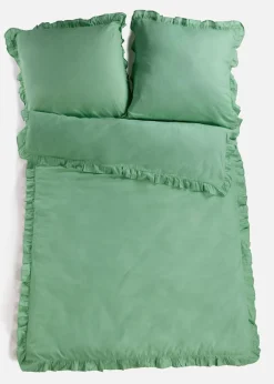 bonprix bonprix Muebles De Dormitorio·Ropa De Cama|Ropa De Cama>Ropa de cama de linón con volantes Verde claro
