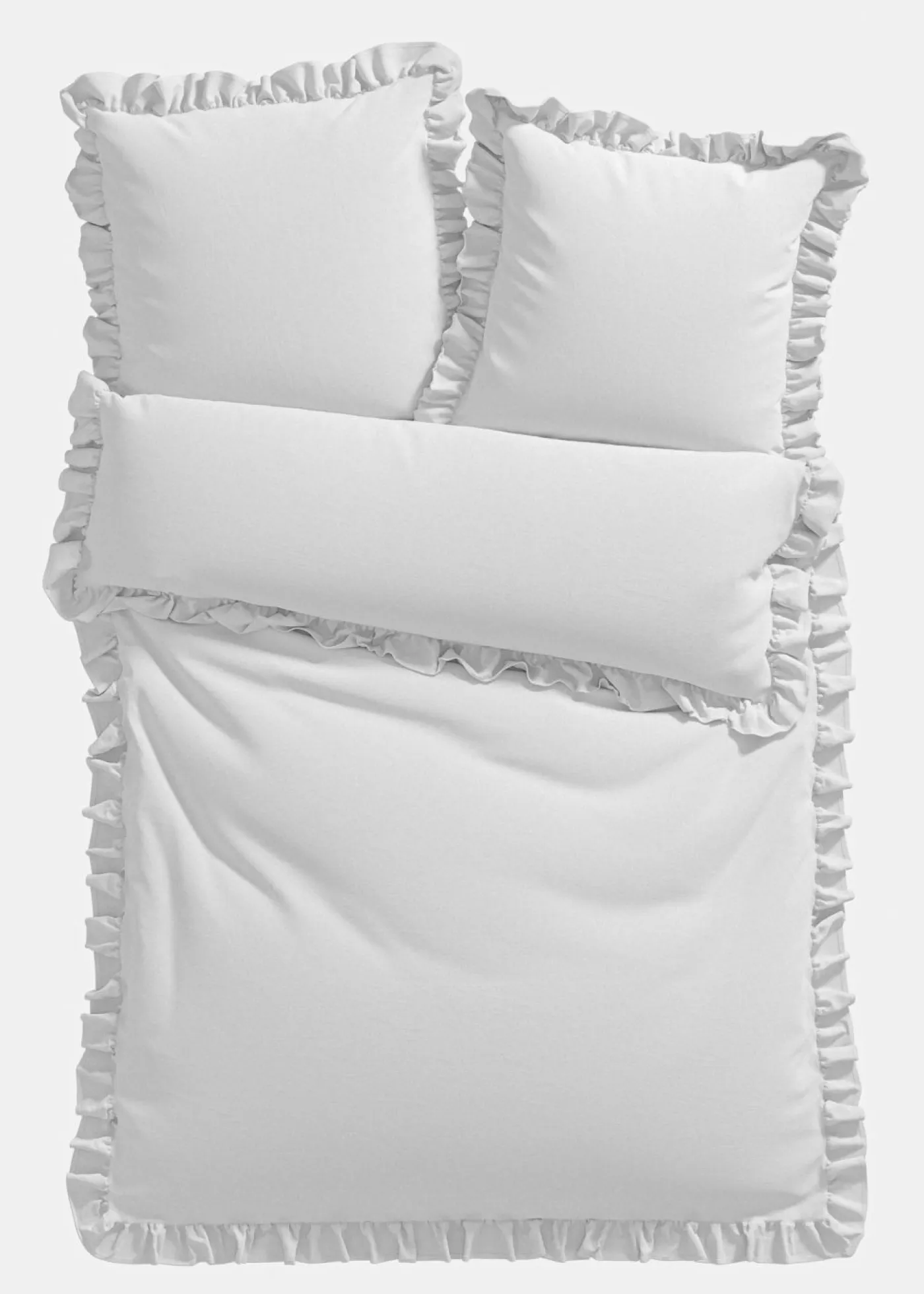 bonprix bonprix Muebles De Dormitorio·Ropa De Cama|Ropa De Cama>Ropa de cama de linón con volantes Blanco