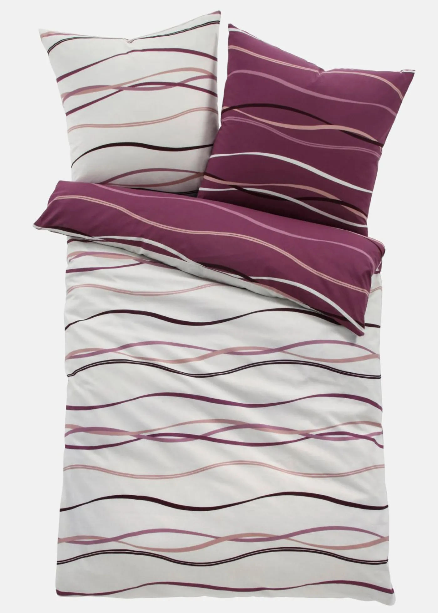 bonprix bonprix Muebles De Dormitorio·Ropa De Cama|Ropa De Cama>Ropa de cama reversible de linón baya a cuadros