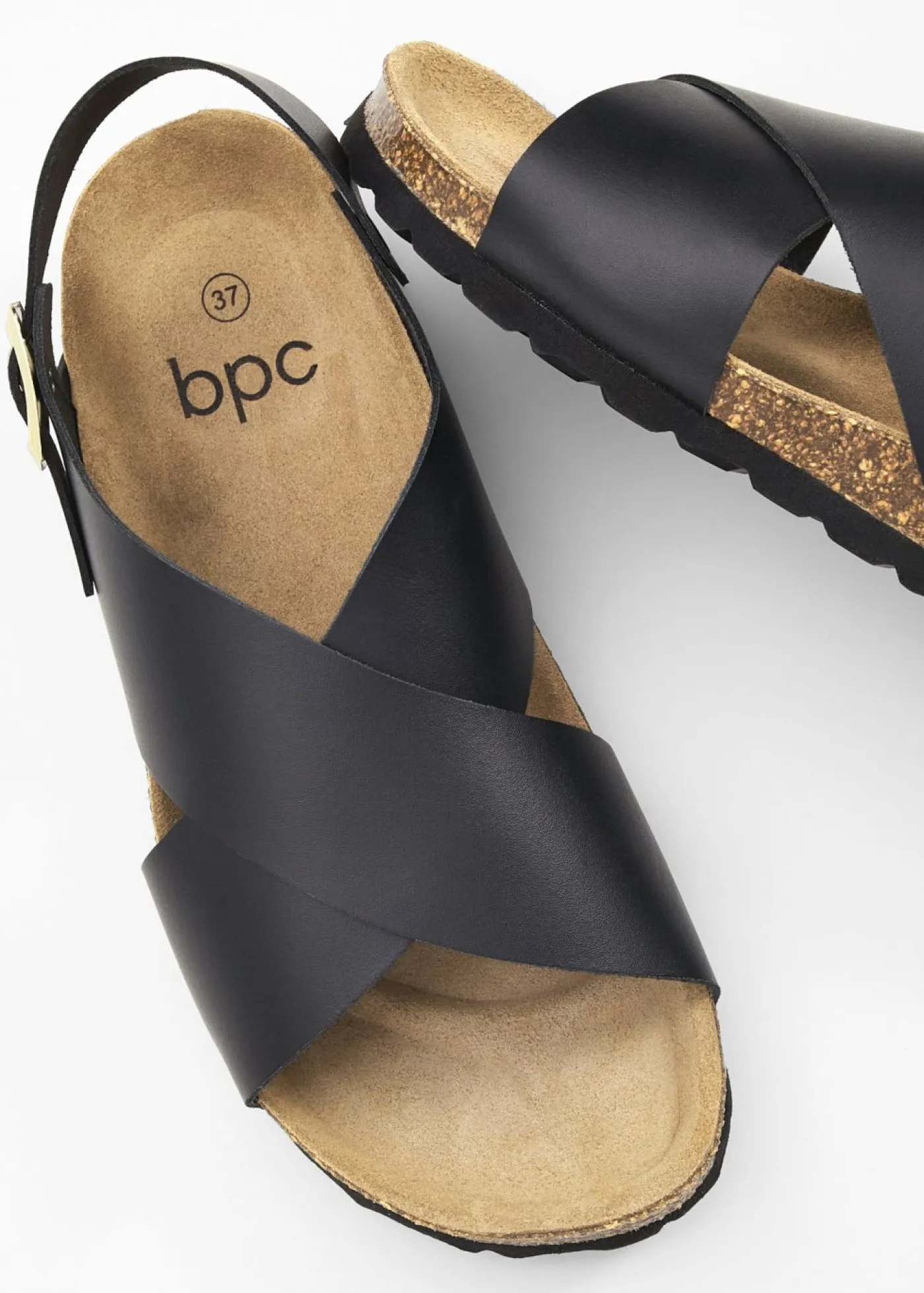 bonprix bonprix Zapatos Primavera-Verano|Premium>Sandalias de piel Negro