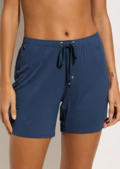 bonprix bonprix Conjuntos De Traje De Baño|Ropa De Baño Cubridora>Shorts de playa de mezcla de viscosa fluida Azul almirante