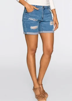 Mujer bonprix bonprix Shorts vaqueros con rotos y rasgaduras