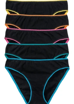 bonprix bonprix Ropa Interior De Algodón|Bragas>Slip (5 unidades) Negro multicolor
