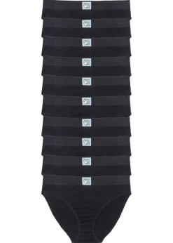bonprix bonprix Ropa Interior De Algodón|Básicos>Slip (10 unidades) Negro