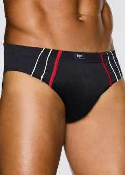 bonprix bonprix Slips|Ropa Interior·Calzoncillos>Slip con algodón suave (5 unidades) Gris jaspeado-negro