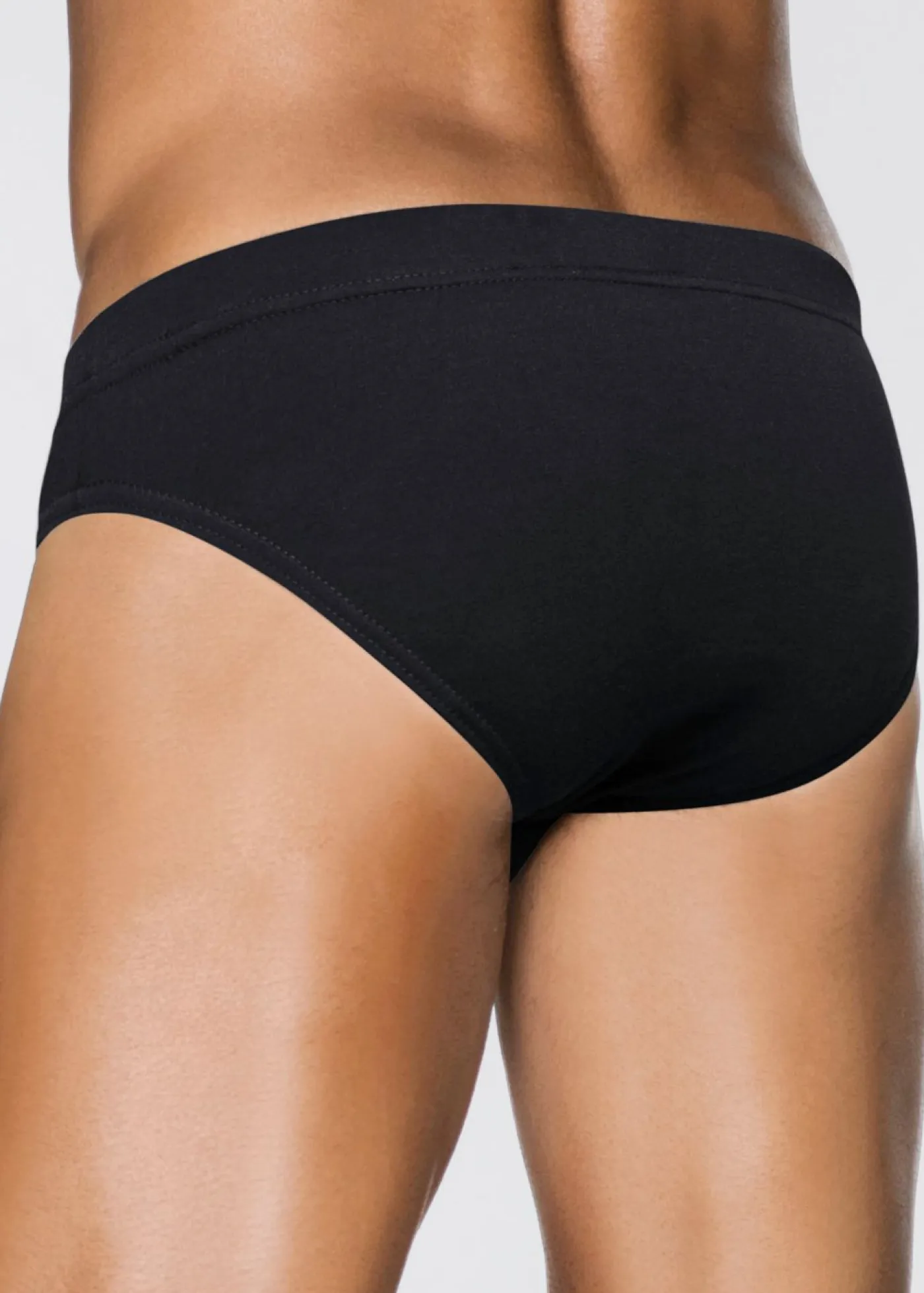 bonprix bonprix Slips|Ropa Interior·Calzoncillos>Slip con algodón suave (5 unidades) Gris jaspeado-negro