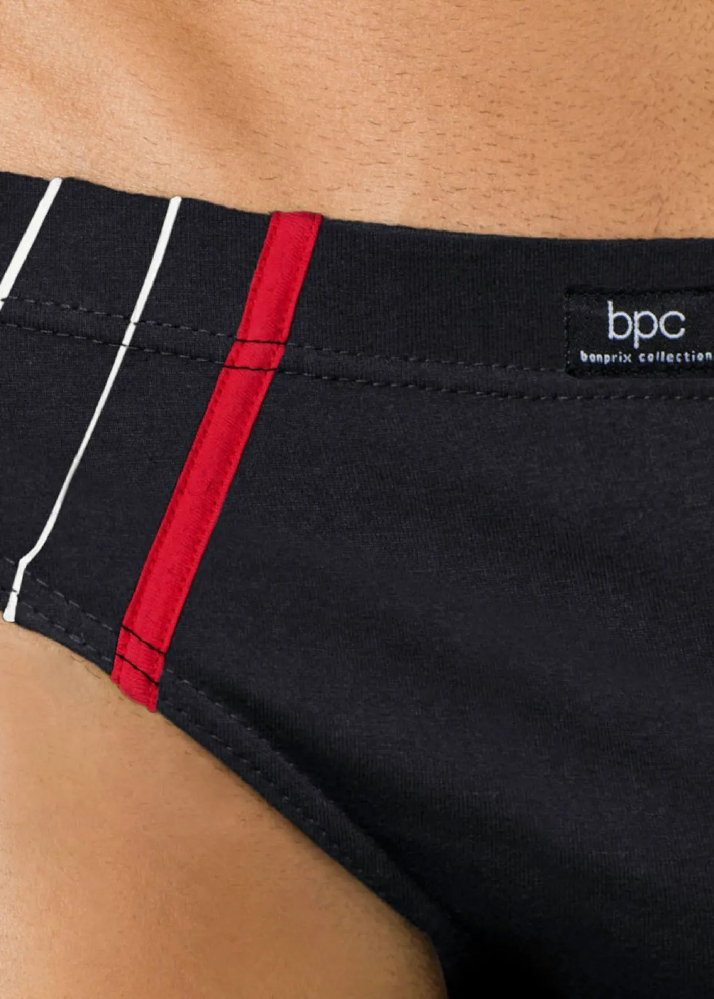 bonprix bonprix Slips|Ropa Interior·Calzoncillos>Slip con algodón suave (5 unidades) Gris jaspeado-negro