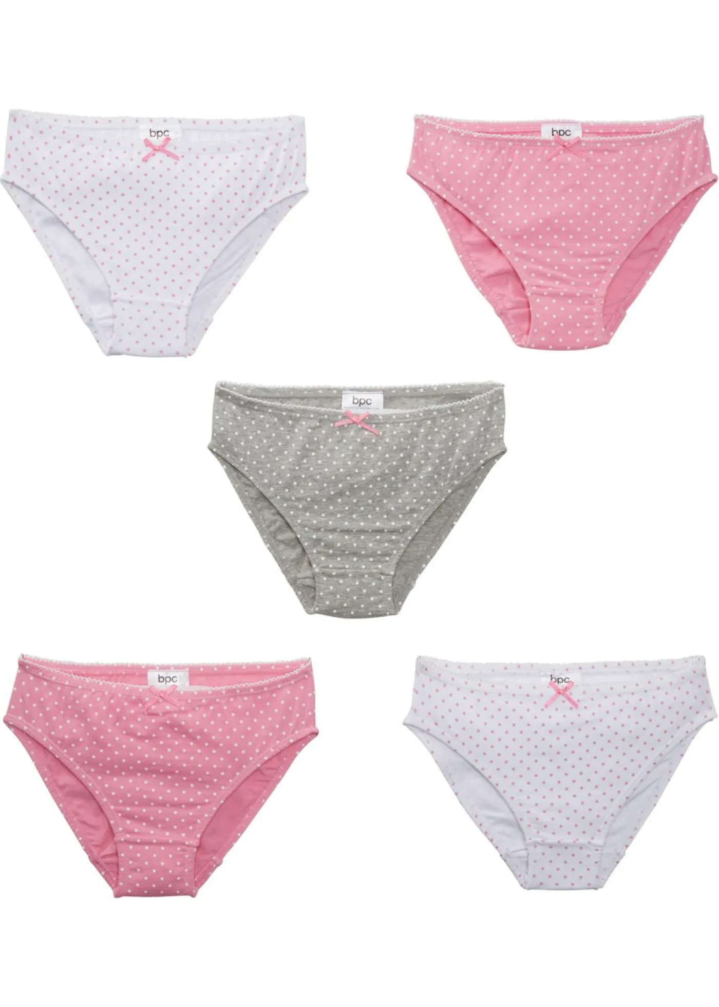 Niños bonprix bonprix Slip con algodón suave y lazo de satén (5 unidades)