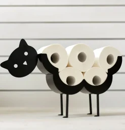bonprix bonprix Figuras Y Accesorios Decorativos>Soporte para papel higiénico con diseño de gato Negro