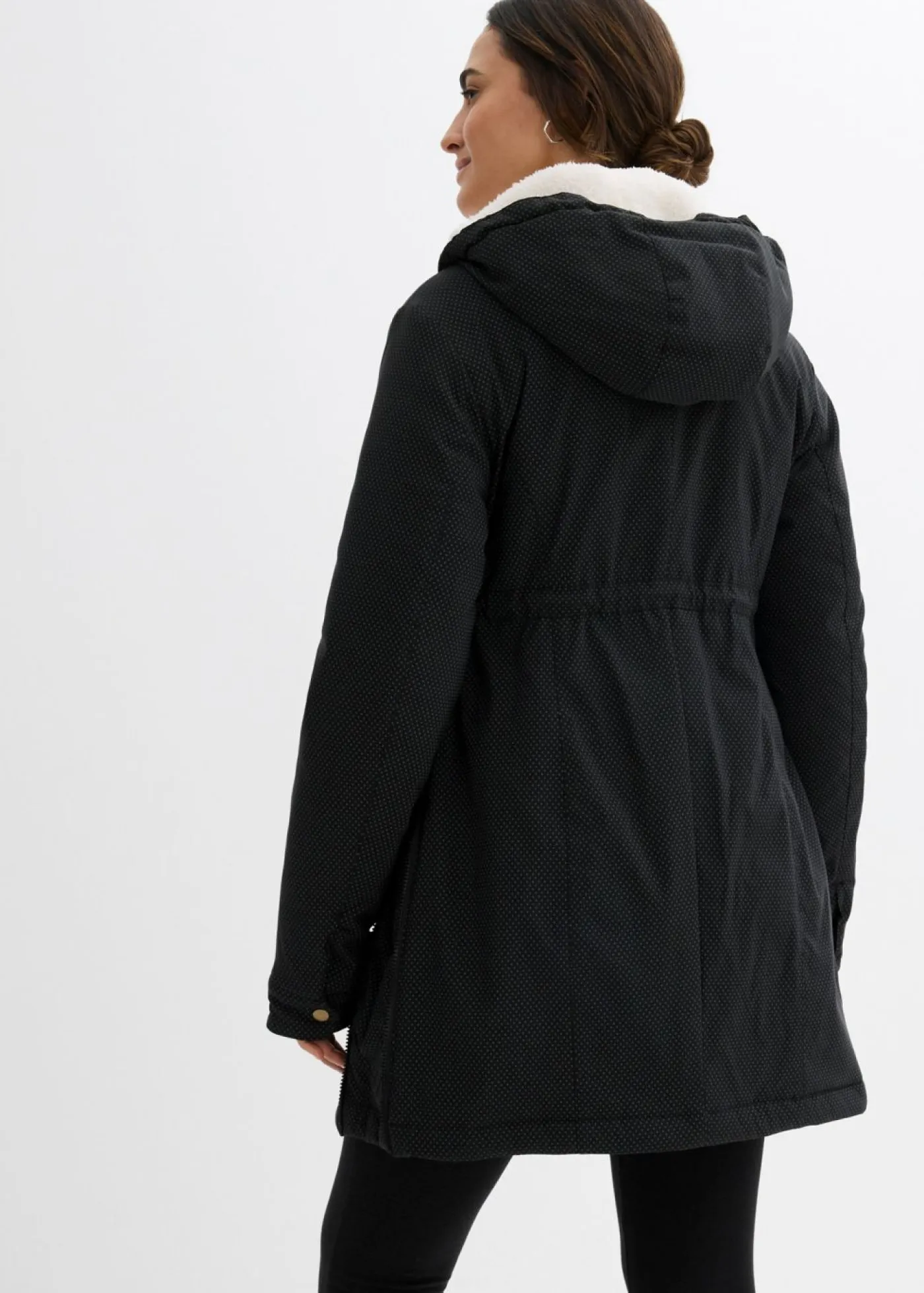 bonprix bonprix Premamá>Suave chaqueta premamá/de porteo 3 en 1 Negro/blanco lana/gris oscuro con lunares