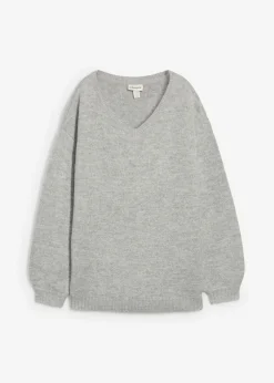 Mujer bonprix bonprix Suave jersey de punto fino con mangas abullonadas