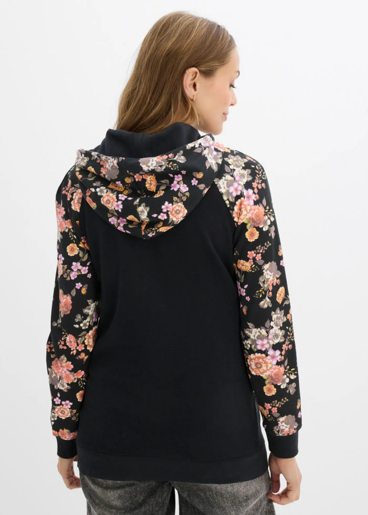 bonprix bonprix Premamá>Suave sudadera premamá/de lactancia 2 en 1 Negro de flores