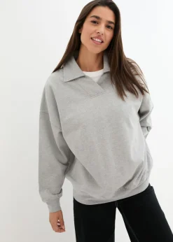 bonprix bonprix Ropa Cómoda>Sudadera Gris claro jaspeado