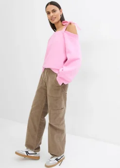 Mujer bonprix bonprix Sudadera ancha con un hombro al descubierto